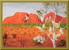 Corellas at the Olgas - outback art