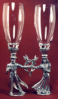 traditional bride and groom glasses