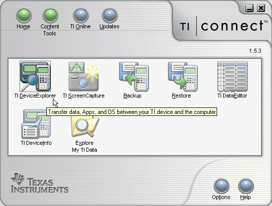 ti connect software help