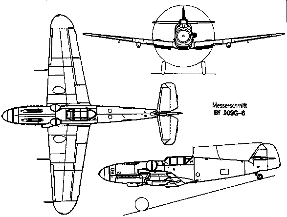 Line Drawing of Me 109G-6