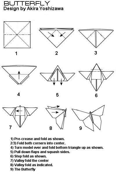 butterfly origami steps