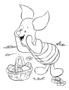 piglet with easter basket coloring page