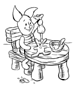 piglet making cookies coloring page