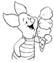 piglet eating an ice-cream cone coloring page