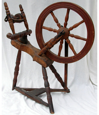 Fiddle-Back Bed Spinning Wheel