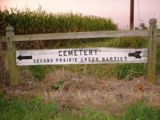 2nd Prairie Creek Baptist Church Cemetery Sign
