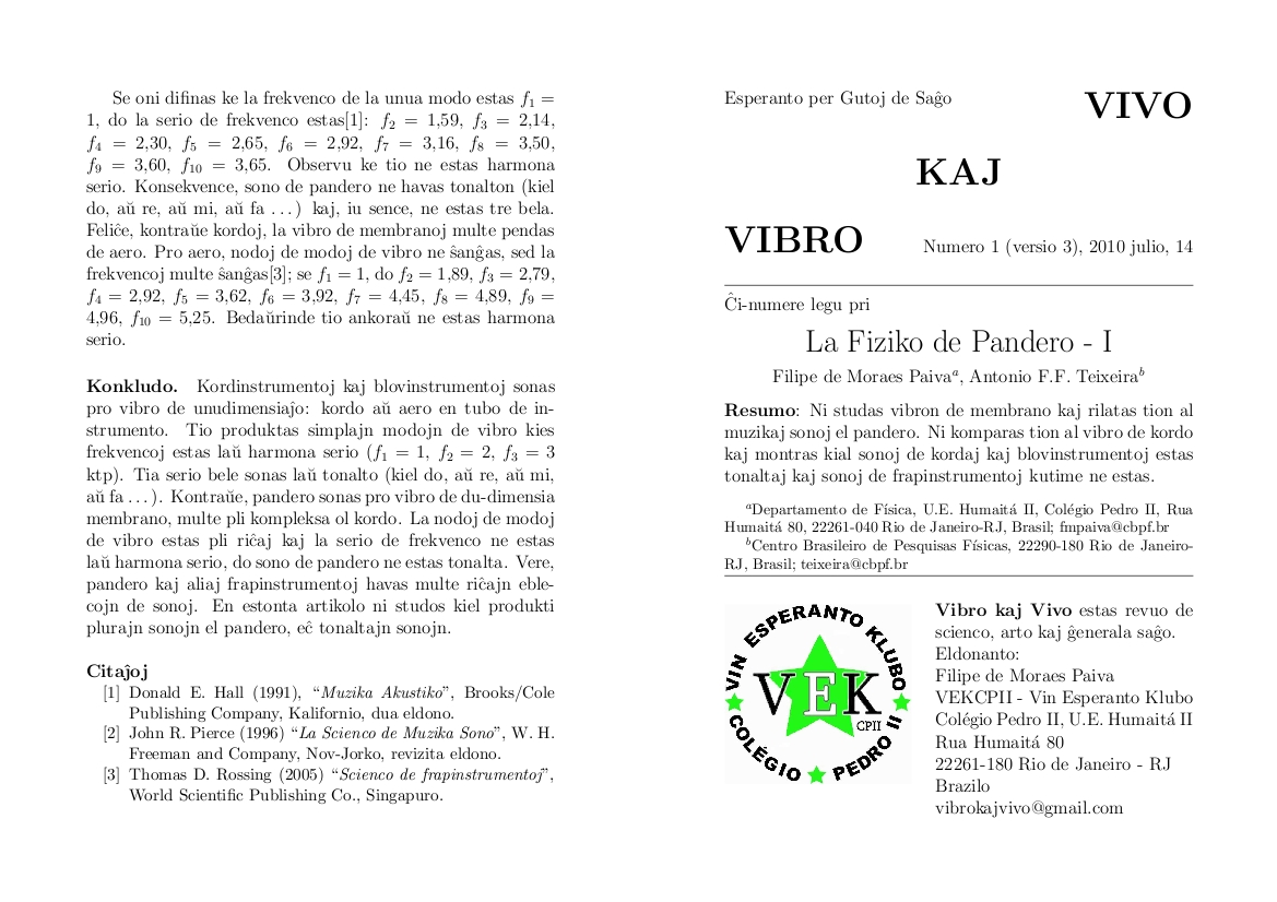 Vibro kaj Vivo
