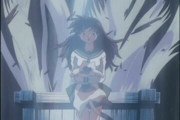 Kagome is pulled into the well by the centipede demon