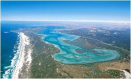 Aerial view from the south of Langebaan lagoon, Cape West Coast