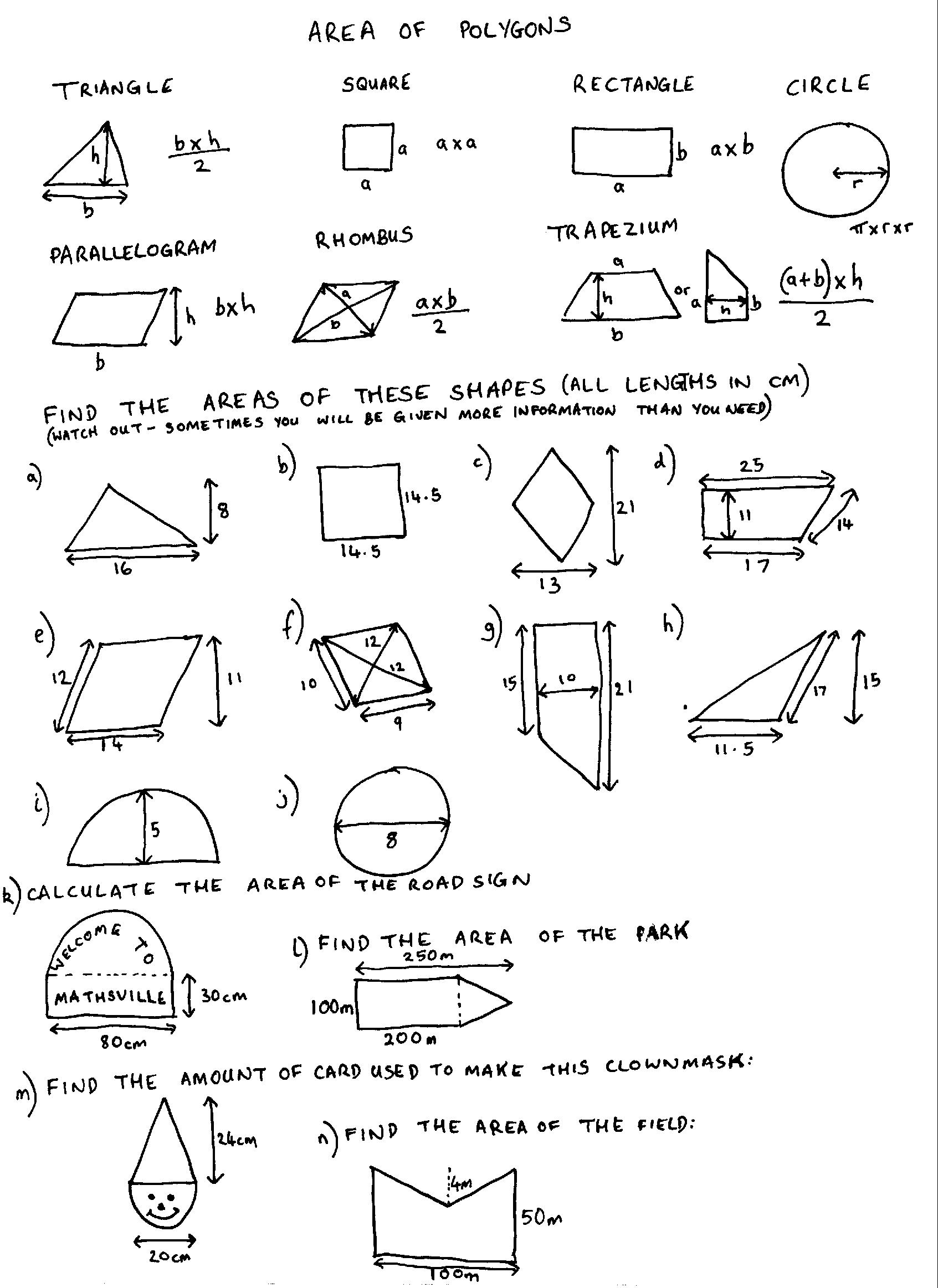 Drawing Shapes An Sizes