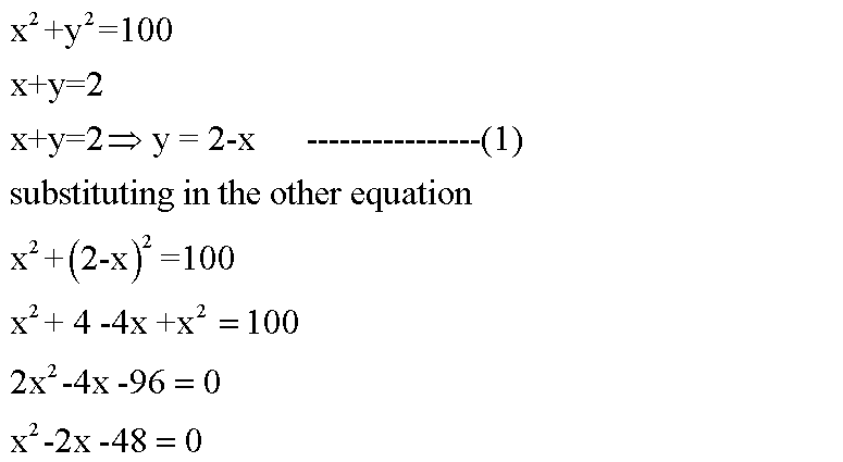 solve-x-2-y-2-100-x-y-2