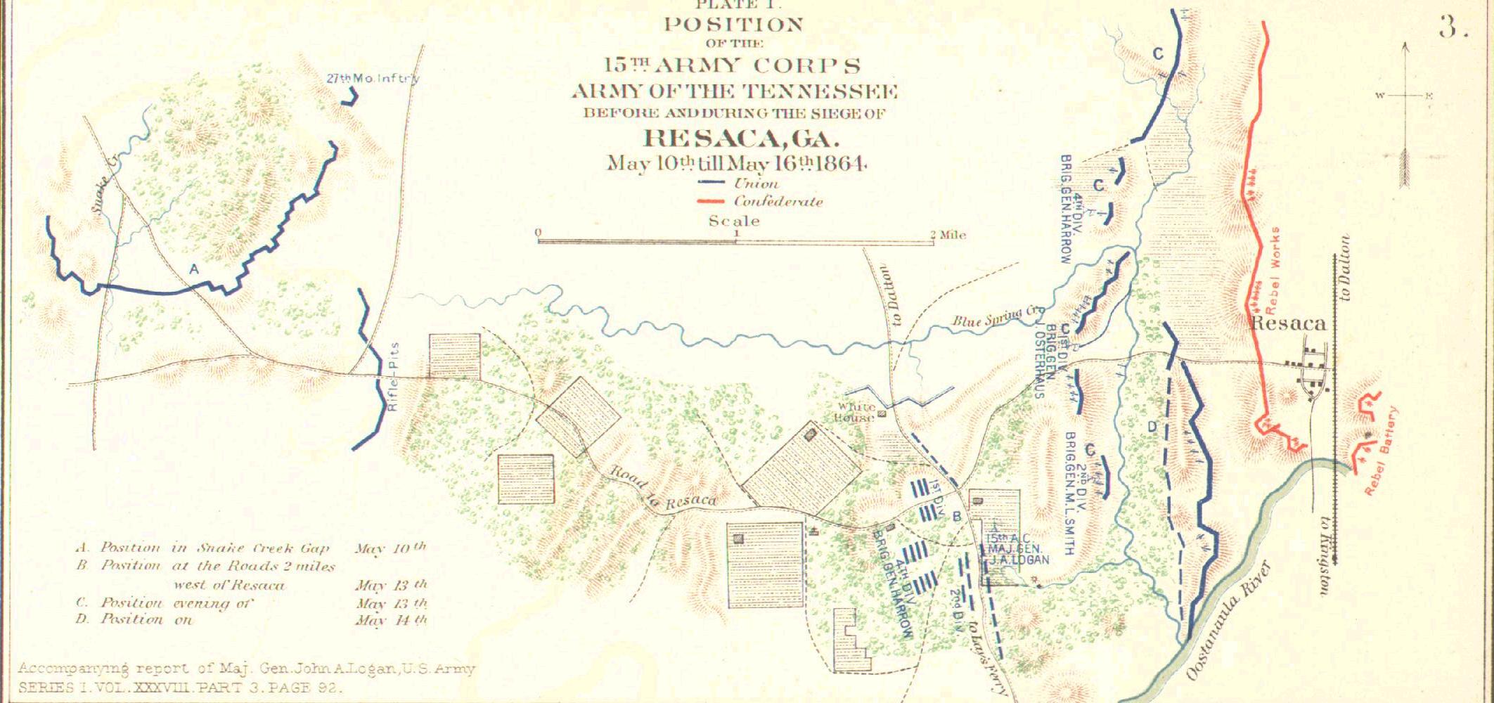 Resaca Map of Battle Field lay out