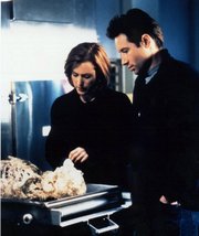 David Duchovny and Gillian Anderson as Mulder and Scully on The X-Files