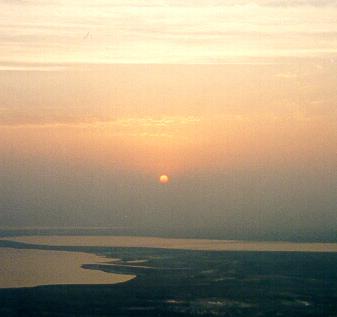 sunset over the dead sea