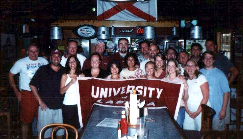 Here we are in the bar at Big Jim's at halftime of the Alabama vs. Oklahoma game, September 7, 2002.