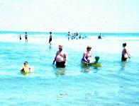 Ryan and Leroy in the surf