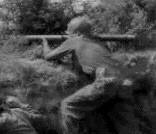american soldier firing Bazooka M1A1