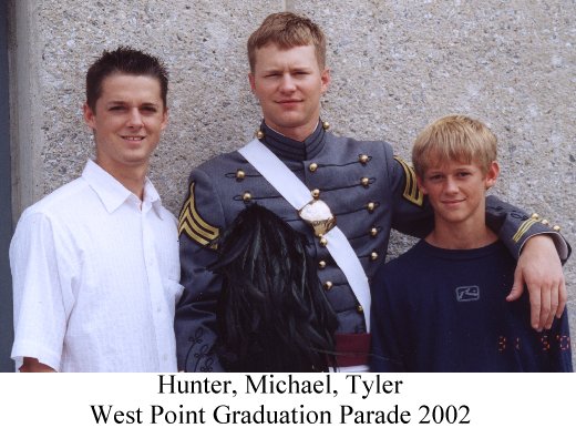 Hunter, Tyler, Michael, West Point Graduation Parade, June 2002