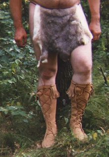 moccasin boots in woods, summer 96