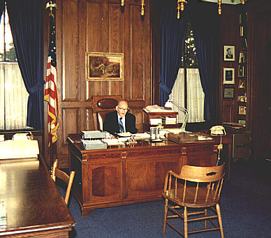 One of the Portland Judges in 1988 at his historic desk