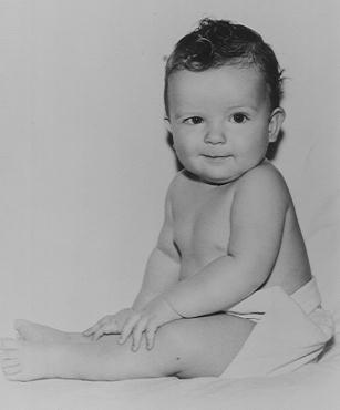 Gene as a bouncing baby boy