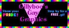 A snazzy banner for Gillyboo's Gay Graphics