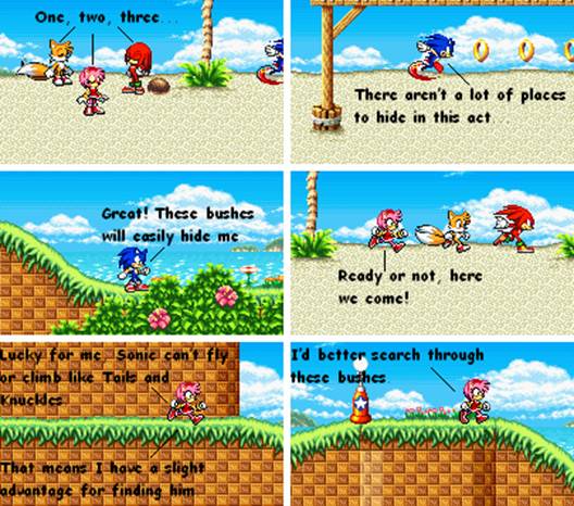 Sonic hides