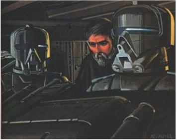 An early Cylon concept painting by Ralph McQuarrie