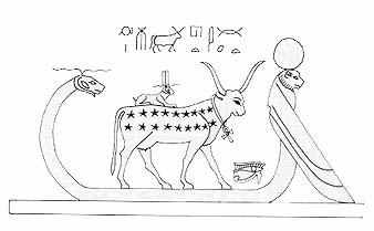 Neith in her Mehetweret form of the 'Great Cow of Heaven'