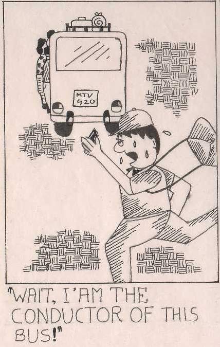 Cartoon Bus Conductor