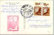 1939 postcard carried on the zeppelin flight from Frankfurt to Sudetenland.    Click to see an actual-size picture.