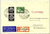 1938, 100th birthday of Count Zeppelin.    Click this envelope to see an actual-size picture.
