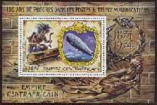 1978 minisheet from the Central African Empire features an airship.