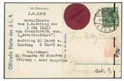 Postcard carried on a 1909 flight   skippered by Graf Zeppelin himself.  Click to see a larger photo.