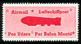 The red airmail sticker has invisible gum.