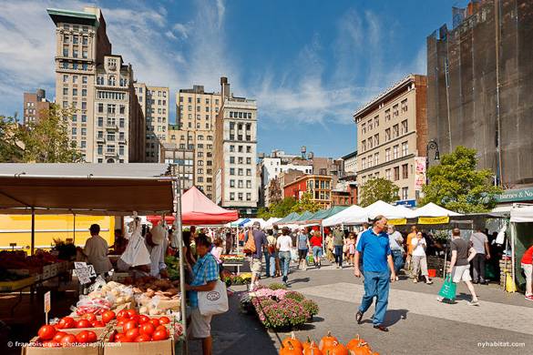 Picture of Manhattans Union Square Greenmarket. Photo by Francois Roux.