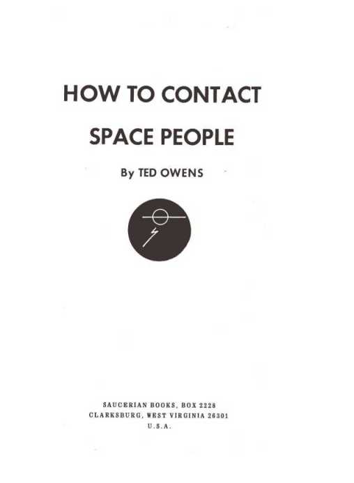 How To Contact Space People by Ted Owens