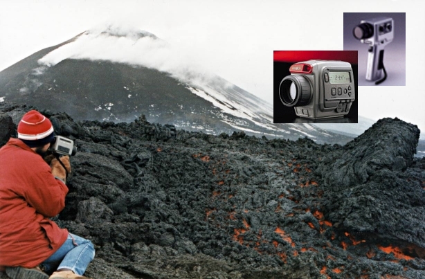 Infra-vermelho e medidas de temperatura  podem ser feitas usando uma variedade de Minolta -  instrumentos de Terra, ex: medidas trmicas de temperaturas de fluxo de lava no Mt. Etna ( na Itlia).