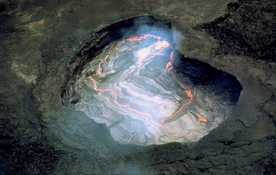 Lagoa de lava de Kupaianaha , Hava, julho de1988 