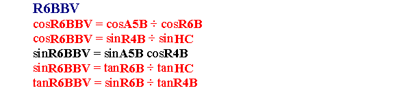 R6BBV Formulas