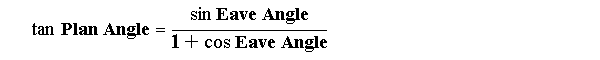 Irregular Hip Roof: Minor Plan Angle Formula in terms of Common Pitches