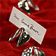 silver fortune cookie place card holders