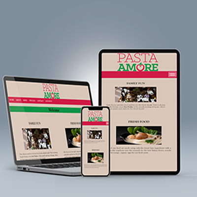Pasta Amore Website Mock up
