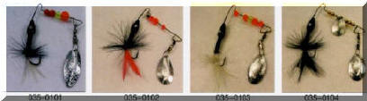 fishing supplies- spinner and spoon with feather