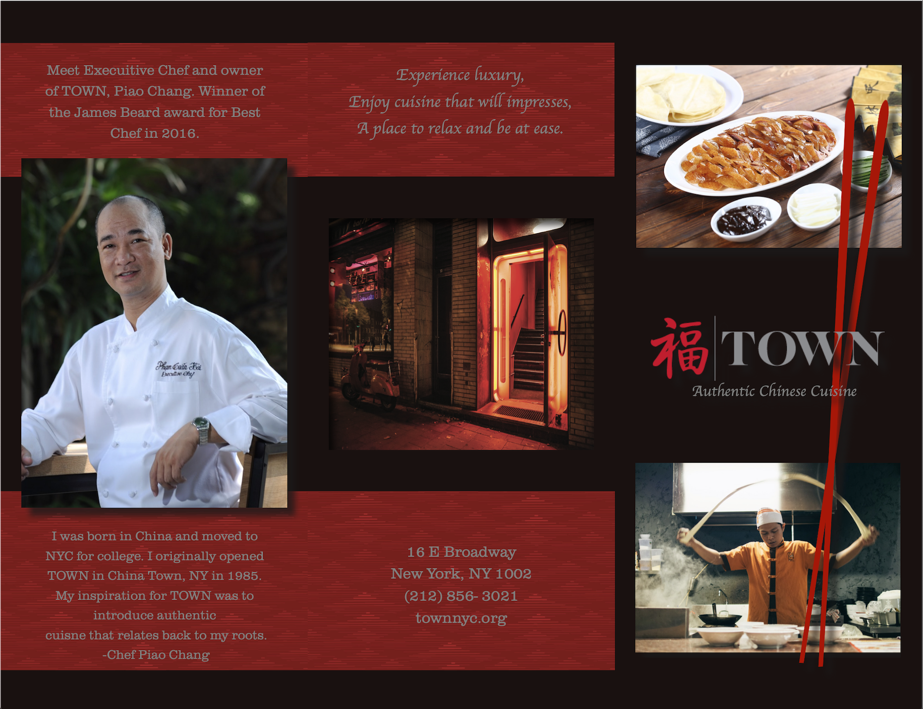 TOWN restaurant brochure
