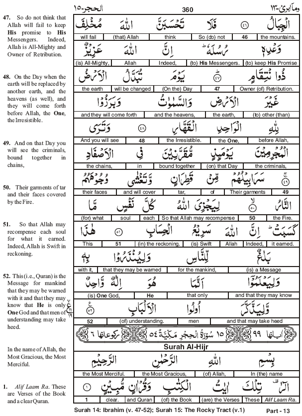 Quran Word to Word Translation