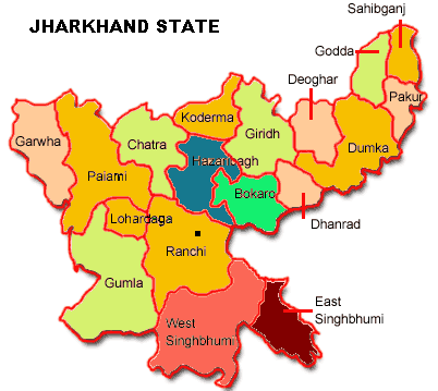 map of jharkhand