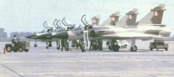Aviones Mirage 2000P emplazados en la Base de La Joya
