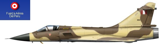 Mirage 2000P peruano con su esquema tctico en arena y marrn terroso.