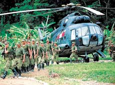 HELICOPTERO DE TRANSPORTE MIL MI-17 DE LA AVIACION DEL EJERCITO DEL PERU